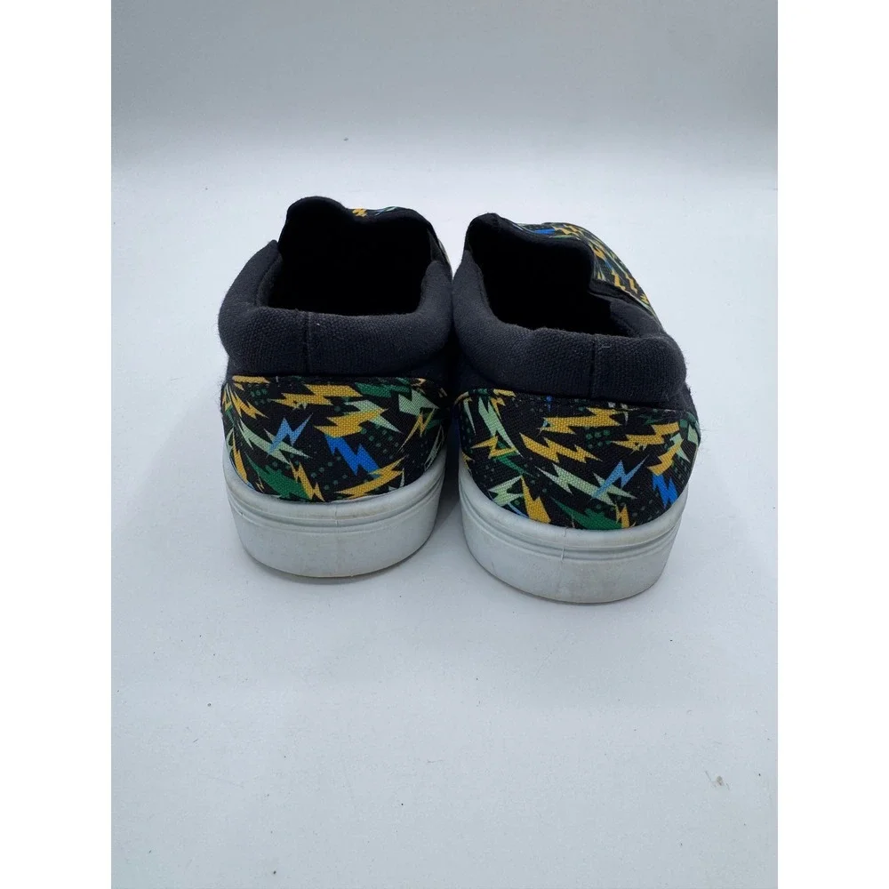 Blue 3‎ Multicolor Slip On Shoes Kids Lightning Bolt Print Sneakers